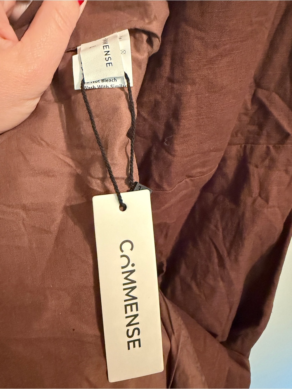 Commense Cotton & Linen Asymmetrical Neck Dress - Picture 6 of 8